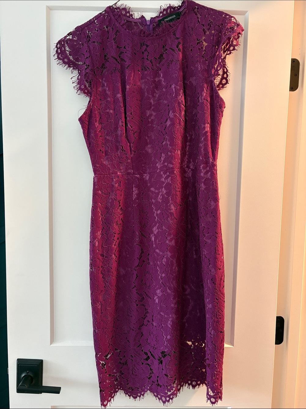 Women's Purple Lace Sheath Dress